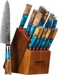 16-Piece Executive Knife Block Set with VG-10 Super Steel, Acacia Wood Block & Premium Gift Box