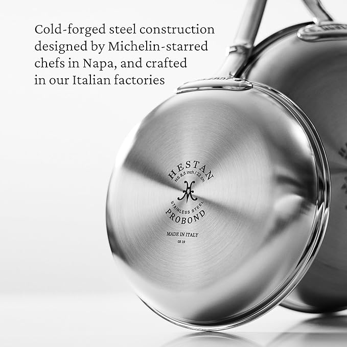 Hestan ProBond Forged TITUM - Professional Clad Stainless Steel, Nonstick, Frying Pan, (8.5-Inch), Induction Compatible, Made without PFOAs