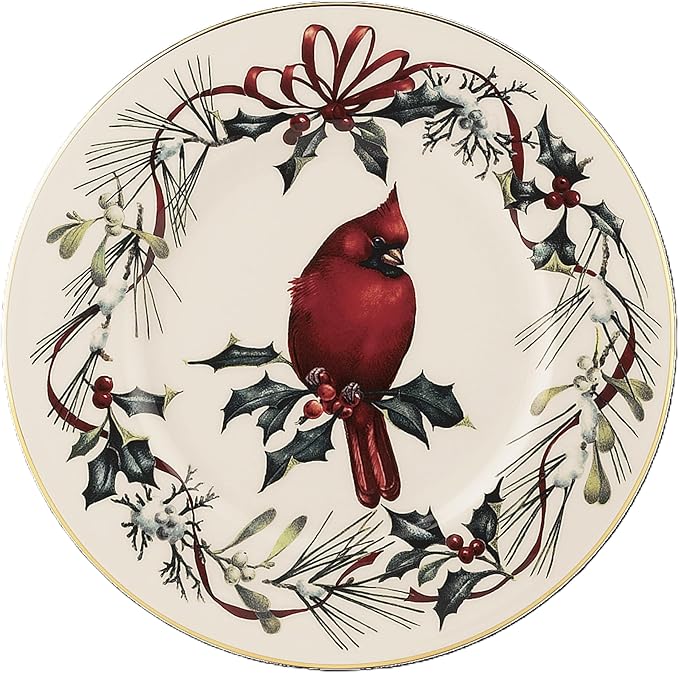 Lenox 6049753 Winter Greetings Accent Plate, Christmas Dinnerware