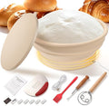Heating Sourdough Bread Proofing Basket Set, Electric Thermostatic Silicone Batter Bowl, 9 Inch Round Foldable Proofing Bowl, Sourdough Bread Baking Supplies