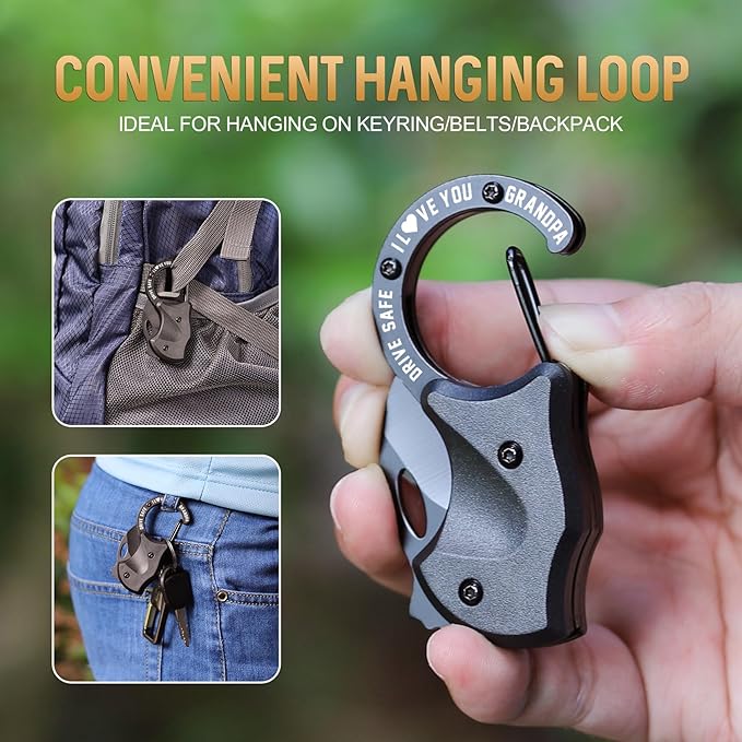 Gifts for Grandpa Fathers Day, Fathers Day Grandpa Gifts, EDC Box Cutter for Camping Hiking Fishing, Birthday Gift Ideas, EDC Tool Gift from Grandkids