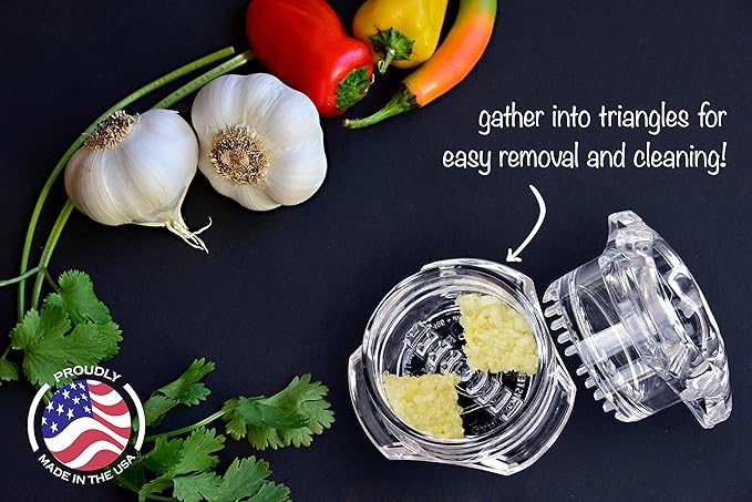 Nextrend Garlic Twister 4th Gen – Garlic Mincer & Garlic Press in One, for Ginger, Herbs, Nuts & more, BPA-Free, Dishwasher Safe, 3–5 Clove Capacity - Purple