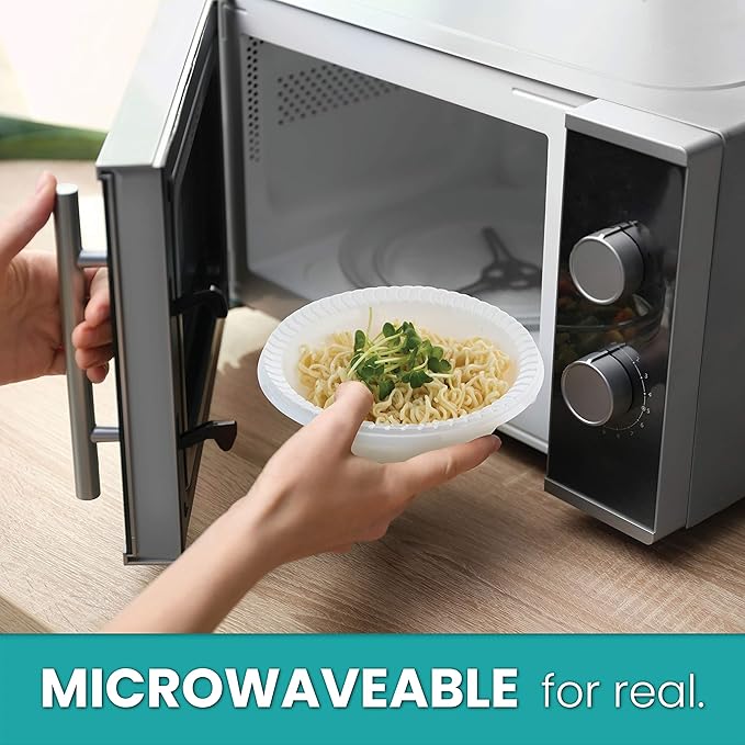 PLASTICPRO Round Plastic 12 ounce Bowls Microwaveable, Disposable, White, Dinnerware 200 Count