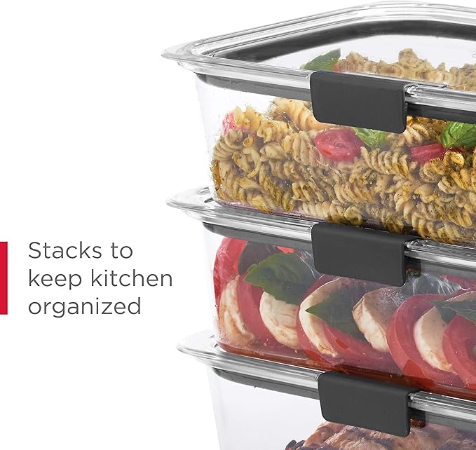 Rubbermaid Brilliance Food Storage Containers, 14 Piece Plastic Containers with Lids, BPA-Free, Leak Proof, Clear