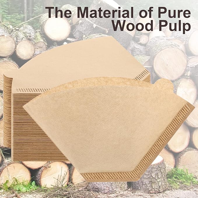 600 Count Coffee Filter #2, 2 Cone Coffee Filters, Unbleached Natural Coffee Filters Paper Compatible with Drip and Pour Over Coffee Maker(2-6 Cup)