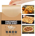 120PCS Thickened Precut Parchment Paper Sheets, 12×16 In Heavy Duty Non-Toxic & Unbleached Parchment Baking Paper for Baking, Grilling, Non-Stick & Comes in Convenient Packaging, Brown