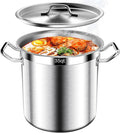 Large Stock Pot-35QT Stainless Steel Stockpot with Lid, Cooking Soup Stew Canning Cooking Pots, Cookware Sauce Pot Heavy Duty Tri-Ply Bottom Commercial Grade Stock Pot & Stockpots for Boiling