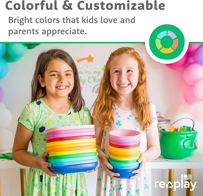Re-Play 12 Oz. Toddler Bowls for Snack and Everyday Dining - Dishwasher and Microwave Safe - Made in USA - Set of 3-5.75" x 5.75" x 2" - Princess
