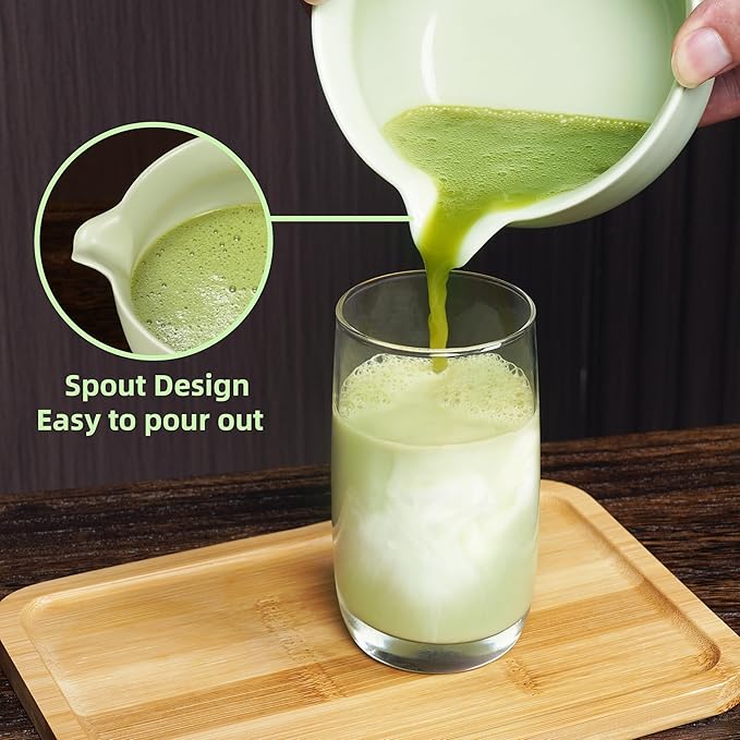 Matcha Whisk Set, 9-Piece Matcha Kit with Bowl (Chawan), Whisk and Holder – Ceramic Matcha Tea Set for Making Matcha Latte – Matcha Set for Starters with Tray and Storage Bag