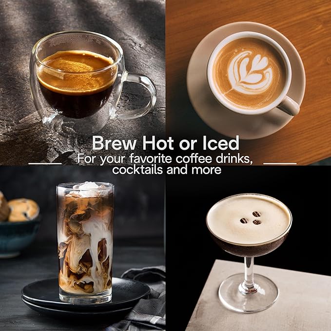 De'Longhi Dedica Duo Compact Espresso Machine - Cold Brew Coffee Maker with Milk Frother Wand- for Espresso, Hot & Iced Coffee, Cappuccinos, Lattes & Home Barista Brewing, Pistachio Green