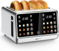 Keenstone Toaster 4 Slice, Digital Smart Toaster with TouchScreen, Dual Control Panel, Single Slot Toasting, Timer, Reheat & Defrost for Bagels, Bread, Waffles, Stainless Steel Kitchen Essentials