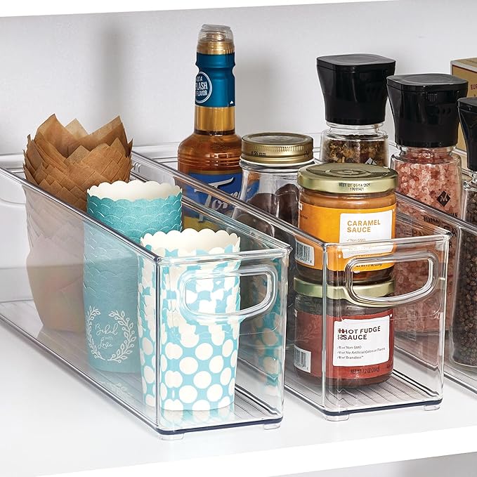 iDesign Stackable Pantry Bins with Handles, 4 Different Sizes, 5 Pack, Clear, Made in USA