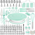 Kootek 158 Pcs Cake Decorating Kit with Cake Turntable, 64 Piping Tips Set, 50+2 Pastry Bags, Frosting Spatulas, Leveler, Scrapers, Fondant Molds, and More Baking Supplies Decorating Tools