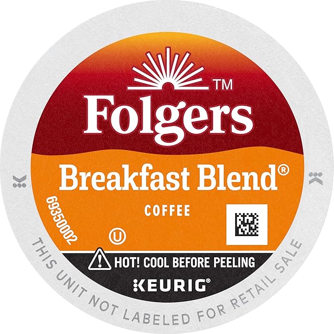 Folgers Breakfast Blend Mild Roast Coffee, 12 Keurig K-Cup Pods