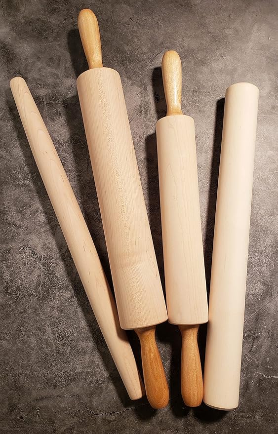Frieling Rolling Pin - 2.75 in x 15 in Barrel, Natural - Rolling Pins for Baking & Pizza Dough Roller - Wood Roller with Nylon Bushings for Smooth Dough Prep