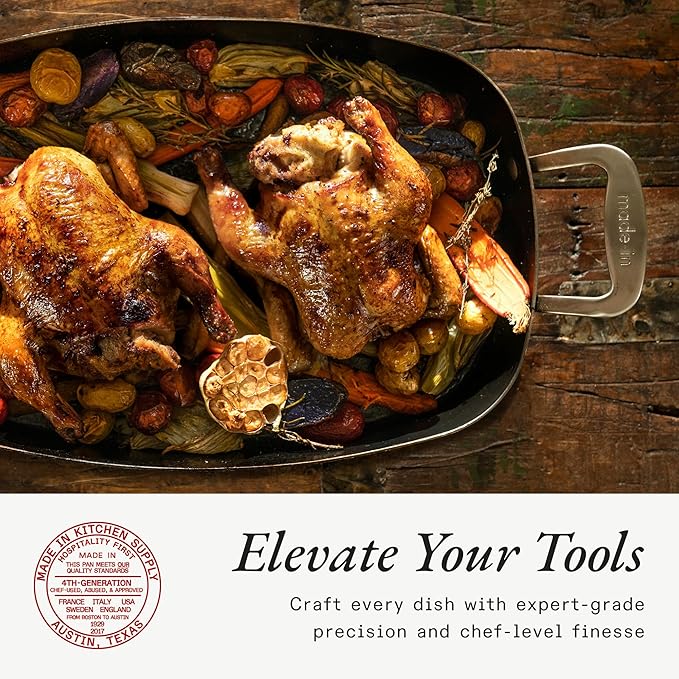 Made In Cookware - Stainless Clad Roasting Pan - 3-Ply Stainless Clad - Professional Cookware - Crafted in Thailand