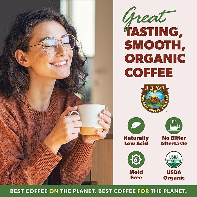 Low Acid Organic Coffee – Whole Bean, Mold-Free & Stomach Friendly by Java Planet, Costa Rican Single Origin Coffee, Dark Roast, Smooth Full Flavored, 5LB Bag