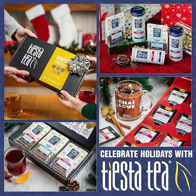 Tiesta Tea - Fruity Tea Sampler Dry Flight Set, Loose Leaf, No Caffeine, Makes Hot and Iced, Assorted Fruit Brews with Mango, Peach, Orange Drinks & More, 8 Resealable Sample Pouches