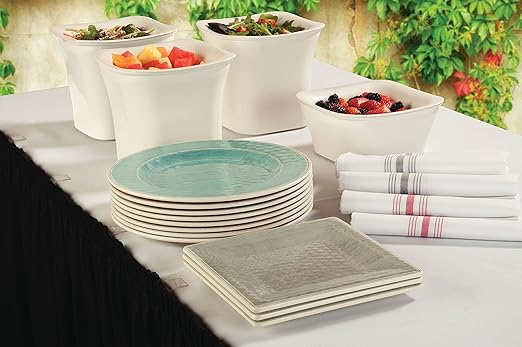 Carlisle FoodService Products Grove Reusable Plastic Plate Square Plate with Rim for Home and Restaurant, Melamine, 10.5 Inches, Smoke, (Pack of 12)