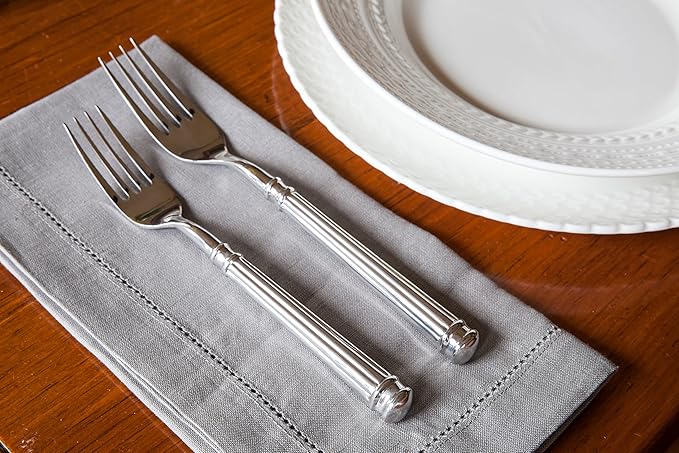 FORTESSA Nyssa 18/10 Stainless Steel Flatware, 20 Piece Place Setting With Table Knives, Forks and Spoons (Service For 4), Dishwasher Safe, Mirrored