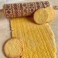 AZTEC Embossed Rolling Pin for Ceramic. Clay Roller and Ceramic Stamp for Embossing Pottery. Baking Gifts for Women by Algis Crafts for Embossed Cookies