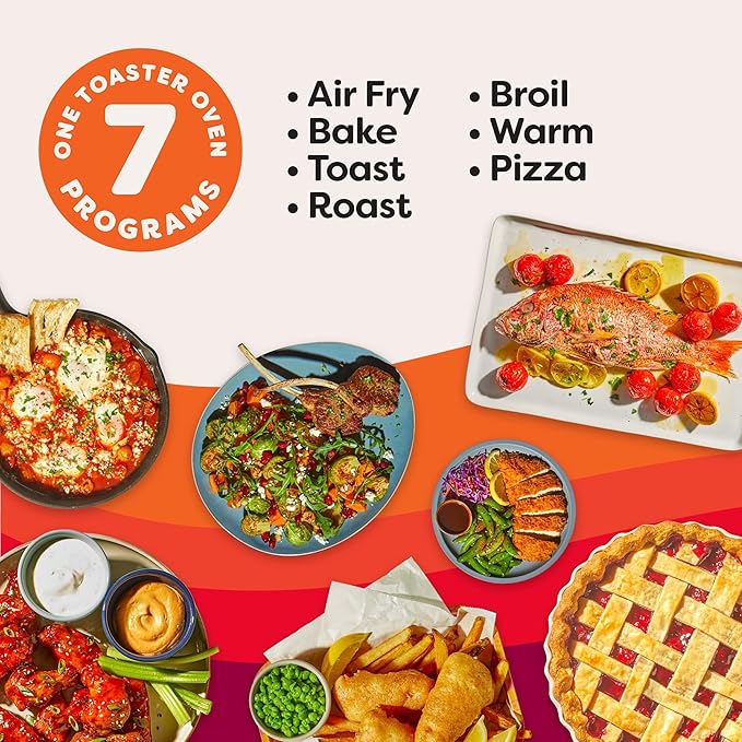 Instant Pot No Preheat Required* 4-Slice Air Fryer Toaster Oven with InstantHeat Technology, 7-in-1, Air Fry, Bake, Toast, Roast, Broil, Warm, and Make Pizza