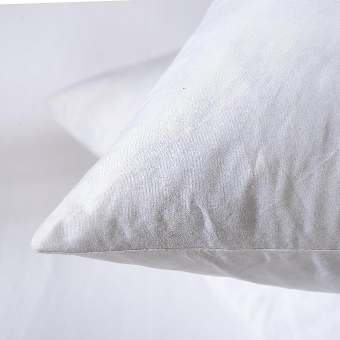 Basic home14x24 Decorative Throw Pillow Inserts-Down Feather Pillow Inserts-Oblong-Cotton Fabric-Set of 2-White.