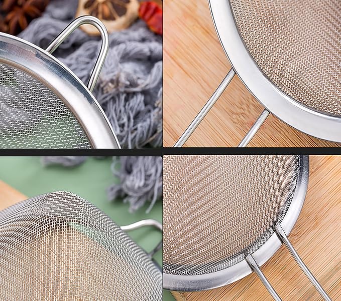18 PCS Tea Strainers Cocktail Strainer Stainless Steel Fine Mesh Small Strainer, 3.3''Mini Tea Strainer with Long Handle for Cocktails Tea Herbs&Drinks,Conical Tea Filter Bar Colander Food Loose Tool