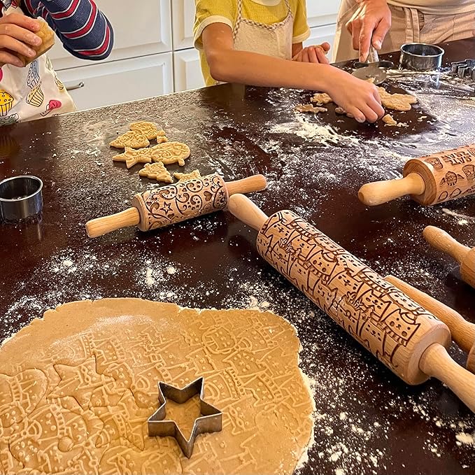 Embossed Rolling Pin for Ceramic DOILY. Clay Roller and Ceramic Stamp for Embossing Pottery. Baking Gifts for Women by Algis Crafts for Embossed Cookies
