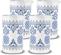 PIÑA BARWARE Seamless Professional Porcelain Mixing Glass – 600mL / 20oz (Pineapple Hospitality Pattern, 4-Pack Commercial Bar Pack)