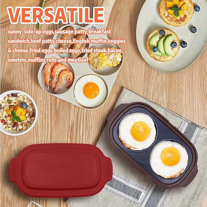 Microwave Egg Cooker - Egg Cooker Microwave, Multi-use Microwave Egg, Cooker & Poacher for Breakfast Sandwiches, Save Time,Portable,Microwave Egg Fryer for Home,Travel,Gifts(Red)