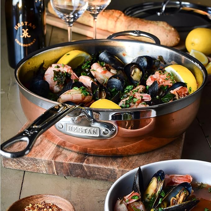 Hestan - CopperBond Collection - 100% Pure Copper Essential Pan, Induction Cooktop Compatible, 5 Quart