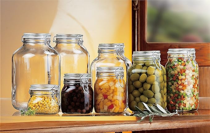 Bormioli Rocco Fido Clear Glass 5 Piece Canning Jar Set