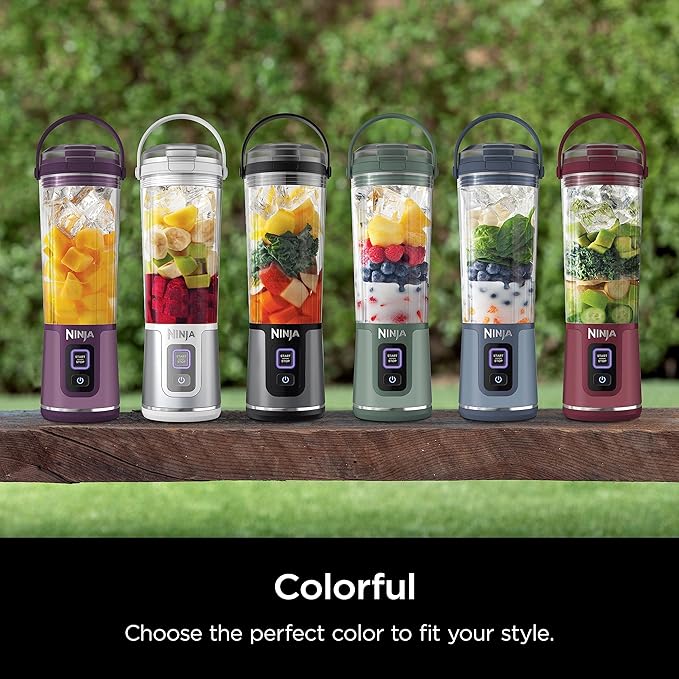 Ninja BC151PR Blast Portable Blender, Cordless, 18oz. Vessel, Personal Blender-for Shakes & Smoothies, BPA Free, Leakproof-Lid & Sip Spout, USB-C Rechargeable, Dishwasher Safe Parts, Passion Fruit