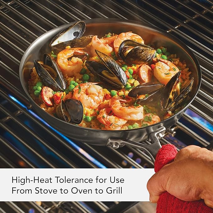 KitchenAid NITRO Carbon Steel Stir Fry Pan/Wok, Stainless Steel Handle, Compatible with All Cooktops, 10 Inch - Black