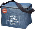 Custom Insulated Cooler Lunch Bag Set of 100, Personalized Bulk Pack - Perfect for Work, Travel, Outdoor Events - Blue