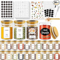 SLifeJars-Spice Jars with Label, 4 oz 24 pcs Spice Containers Glass Jars with Bamboo Lids, Seasoning Containers Bottles, Airtight Empty Glass Jars for Spice Rack,Drawer,Cabinet,Pantry