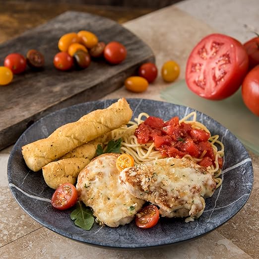 Carlisle FoodService Products Ridge Reusable Plastic Plate Dinner Plate for Home and Restaurant, Melamine, 10.5 Inches, Soapstone