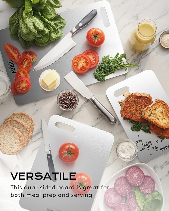 Titanium Cutting Board, 100% Pure Titanium Cutting Boards For Kitchen, Best Non Toxic titanium chopping board, Dishwasher safe, Hygiene and Durability for Meat, Fruit, and Vegetables (12.5L*8W)