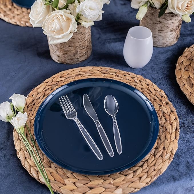 Party Bargains Disposable Cutlery set, SAPPHIRE Design, Clear Color, 1,440 Pieces: 720 Forks,480 Spoons, 240 Knives
