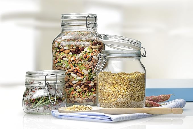 Bormioli Rocco Fido Clear Glass 5 Piece Canning Jar Set