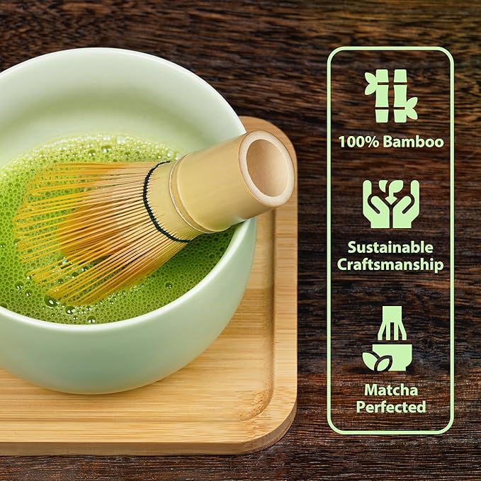 Matcha Whisk Set, 9-Piece Matcha Kit with Bowl (Chawan), Whisk and Holder – Ceramic Matcha Tea Set for Making Matcha Latte – Matcha Set for Starters with Tray and Storage Bag