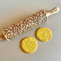 FLEUR DE LIS KNOT Embossing Rolling Pin. Dough Roller with Shamrock Pattern for Homemade Cookies and Pottery by Algis Crafts