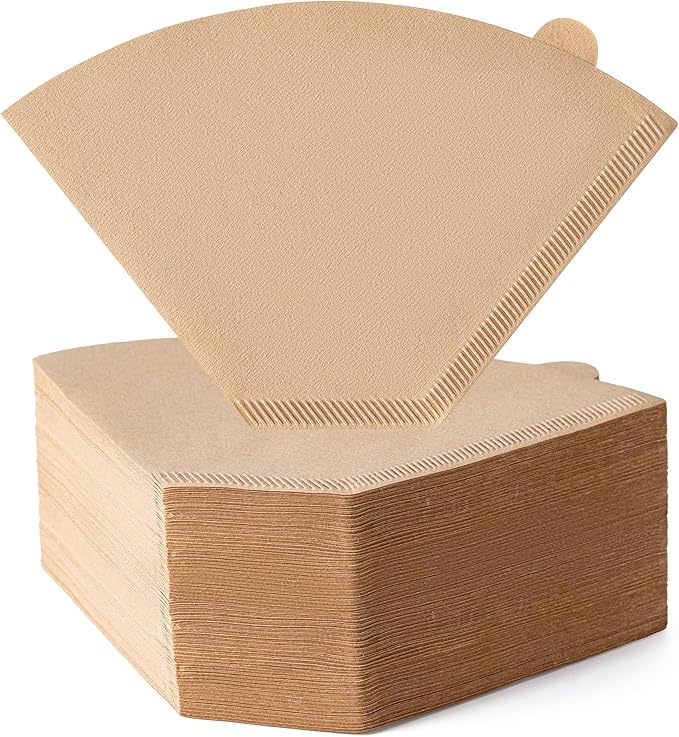 Coffee Filters, #4 Cone Coffee Filter 200 Count, Unbleached Natural Paper Filter 8-12 Cup, Disposable for Pour Over and Drip Coffee Maker