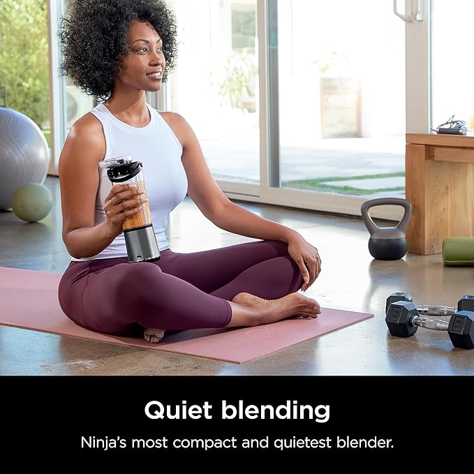Ninja BC151BK Blast Portable Blender, Cordless, 18oz. Vessel, Personal Blender-for Shakes & Smoothies, BPA Free, Leakproof-Lid & Sip Spout, USB-C Rechargeable, Dishwasher Safe Parts, Black