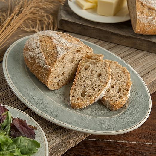 Carlisle FoodService Products Grove Resuable Plastic Oval Plate with Wide Rim for Home and Restaurant, Melamine, 12 x 8 Inches, Smoke