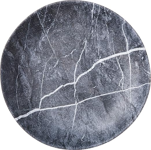 Carlisle FoodService Products Ridge Reusable Plastic Plate Dinner Plate for Home and Restaurant, Melamine, 10.5 Inches, Soapstone, (Pack of 12)