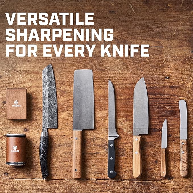 Tumbler Rolling Knife Sharpener Set - Knife Sharpening Made Easy - Starter Set (Holiday Gift Set)