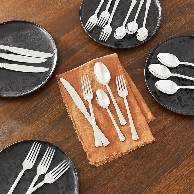 Mikasa, Harmony Flatware Service for 4, 20 Piece Set, 18/10 Stainless Steel Silverware Set (Pack of 2)